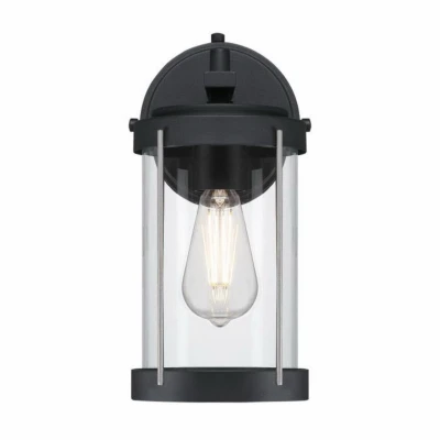 Kezia 1 Light Outdoor Wall Fixture, Two-Tone Textured Black