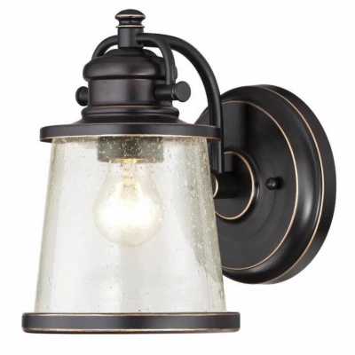 Emma Jane Vintage Outdoor Wall Light Fixture, Steel Bronze Finish