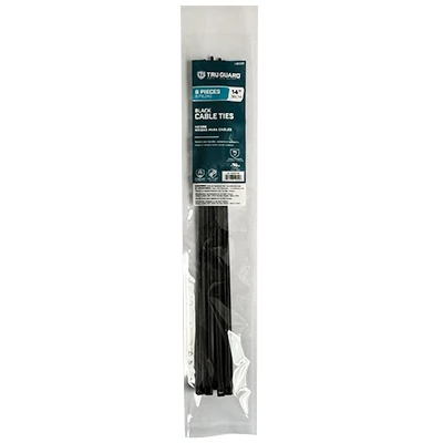 Self-Locking Cable Ties, Black, 14 In., 8-Pk.