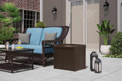 Java Resin Deck Box and Seat, 22 Gallons Capacity, Weather Resistant Storage
