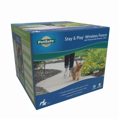 Stay and Play Wireless Pet Fence System with Receiver Collar for Pet Containment