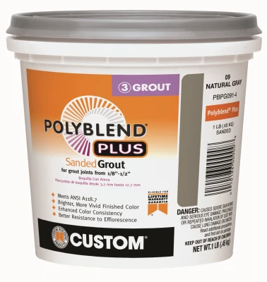 Polyblend Plus Sanded Grout, Gray, 1 Lb. - Durable And Versatile For All Tile Projects