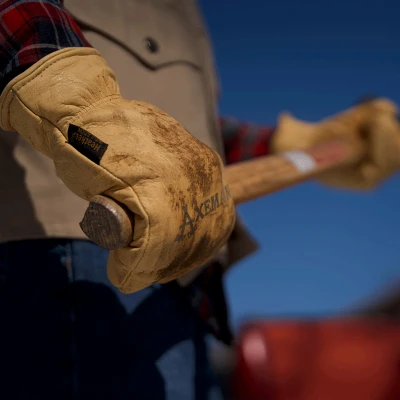 Men's Axeman Grain Cowhide Leather Chopper Work Mitten Large Size