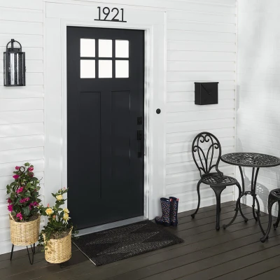 Door and Trim Paint, Interior and Exterior Use, Water Based Satin Finish, Black, Quart