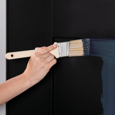 Quart of Interior and Exterior Water Based Satin Door and Trim Paint in Nantucket Navy