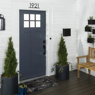 Quart of Interior and Exterior Water Based Satin Door and Trim Paint in Nantucket Navy