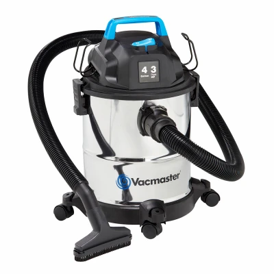 Stainless Steel Wet/Dry Vacuum, 3 Peak HP, 4 Gallon