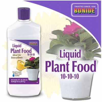 Houseplant Food Fertilizer, Balanced 10-10-10 Nutrient Formula, 8 Ounce Bottle