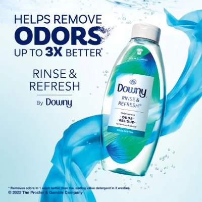 Rinse and Refresh Laundry Odor Remover and Fabric Softener, Cool Cotton Scent, 25.5 Fluid Ounces