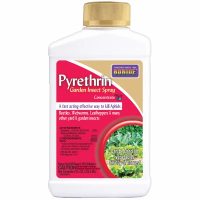 Pyrethrin Garden Insect Spray, Fast Acting Outdoor Garden Insecticide, 8 oz. Ready-to-Mix Concentrate