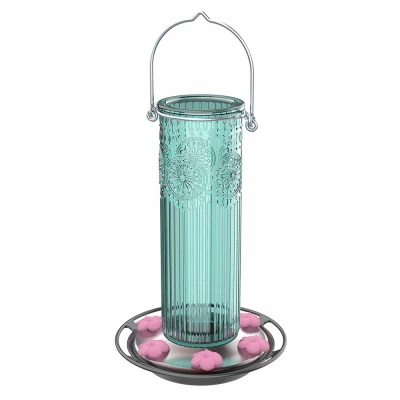 Gravity Hummingbird Feeder with Antique Glass Design