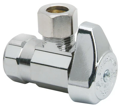 Chrome Angle Stop Valve, 1/2 x 1/4-In.