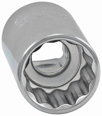 MASTER MECHANIC Metric Shallow Socket, 12-Point, 1/2-In. Drive, 21mm