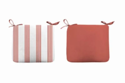 Patio Seat Pad, Red Striped, 18 X 15 X 3.5 Inches, Model 254015w