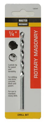 Masonry Drill Bit, 1/4 x 4 In.