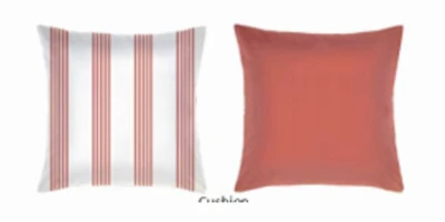Red Striped Patio Toss Pillow 16 by 16 by 4 Inches Outdoor Cushion