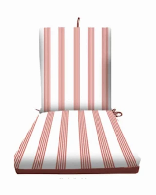 Patio Seat Cushion, Red Striped, 44 X 21 X 4 Inches, Model 254019w