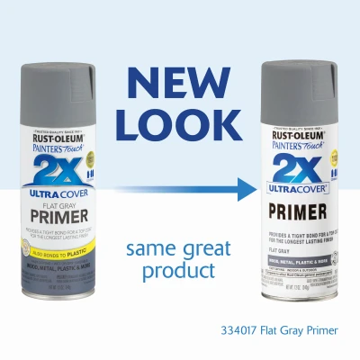 Painter's Touch 2x Ultra Cover Flat Gray Spray Paint Primer 12 Oz.