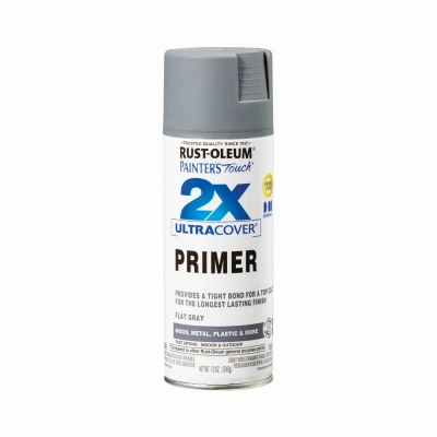 Painter's Touch 2x Ultra Cover Flat Gray Spray Paint Primer 12 Oz.