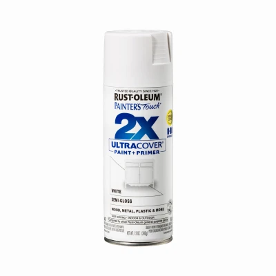 Painter's Touch 2x Ultra Cover 12 Oz. Semi-gloss White Spray Paint