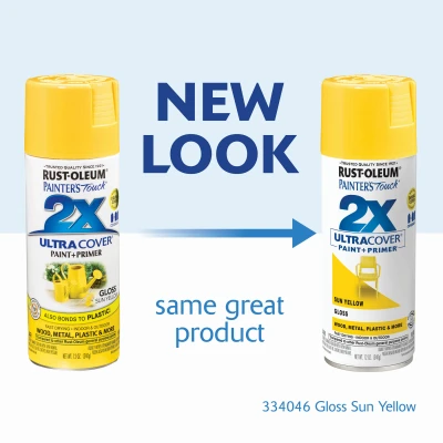 Painter's Touch 2x Ultra Cover 12 Oz. Gloss Spray Paint, Sun Yellow