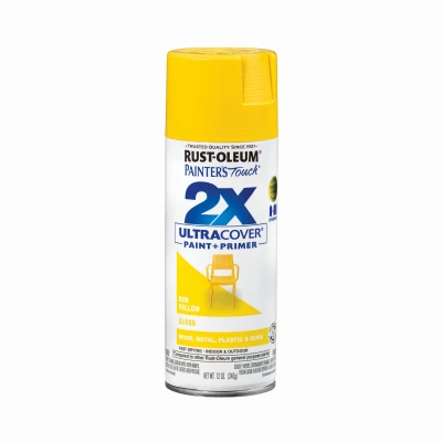 Painter's Touch 2x Ultra Cover 12 Oz. Gloss Spray Paint, Sun Yellow