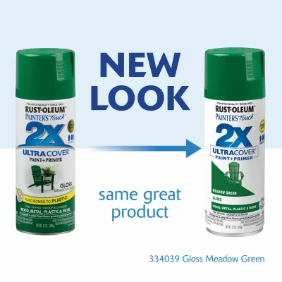 2x Ultra Cover 12 Oz. Gloss Spray Paint, Meadow Green