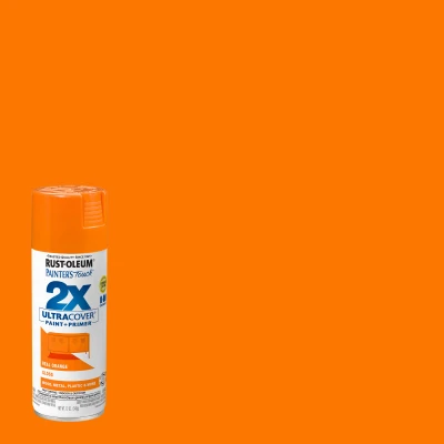 RUST-OLEUM Painter's Touch 2X Spray Paint, Gloss Real Orange, 12-oz.