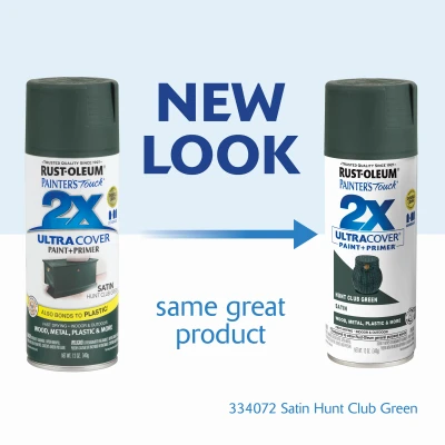 Painter's Touch 2x Ultra Cover 12 Oz. Satin Spray Paint, Hunt Club Green