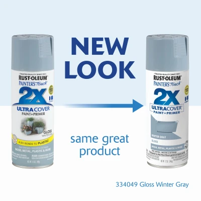 Painter's Touch 2x Ultra Cover 12 Oz. Gloss Winter Gray Spray Paint