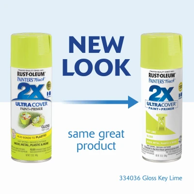 2x Ultra Cover 12 Oz. Gloss Spray Paint, Key Lime