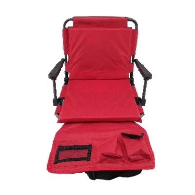 Heated Stadium Seat with Red Fabric Cover, Battery Not Included
