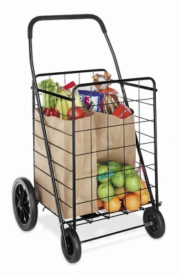 Extra Large Deluxe Utility Cart, Black Steel Frame