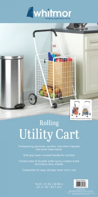 Large Utility Cart with White Steel Frame for Heavy Duty Use