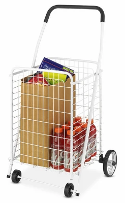 Large Utility Cart, White Steel Frame