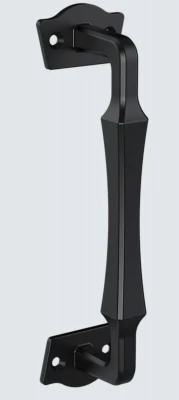 Rustic Gate Pull Handle, Weatherguard Coated, Black