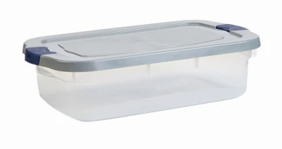 Roughneck Clear Storage Bin, Break-Resistant, Stackable, 31 Qt.