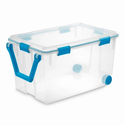 Wheeled Gasket Storage Box, Clear, 120 Qt.