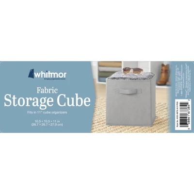 Collapsible Fabric Storage Cube in Light Gray, 10.5 by 10.5 by 11 Inches