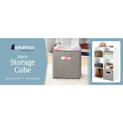 Collapsible Fabric Storage Cube with Gray Pattern, 10.5 by 10.5 by 11 Inches