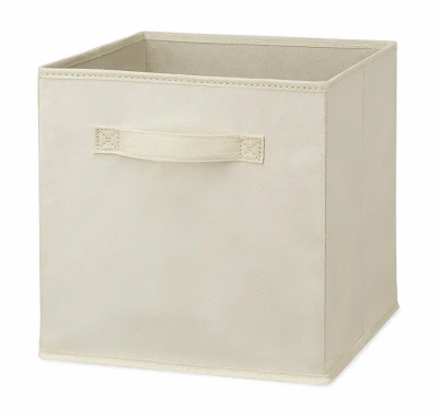 Collapsible Fabric Storage Cube, Latte Color, 10.5 X 10.5 X 11 Inches