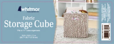 Collapsible Fabric Storage Cube with Brown Pattern, 10.5 Inches by 10.5 Inches by 11 Inches
