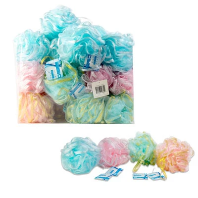 Bath Sponge with Glitter Ribbon in Assorted Colors for Gentle Cleansing