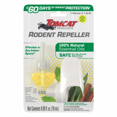Rodent Repeller Warmer Plus Refill - Essential Oil Plug-in For Indoor Use