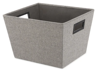 Fabric Storage Tote with Black Pattern, 13 Inches by 15 Inches by 10 Inches