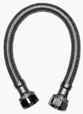 Faucet Connector, Stainless Steel, 3/8 Compression X 1/2 Fip X 12 In.