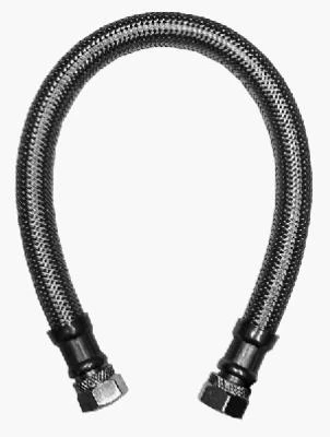 Stainless Steel Faucet Connector, 3/8 Compression X 3/8 Compression X 12 Inches