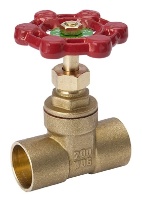 Gate Valve, Brass, 3/4 In.