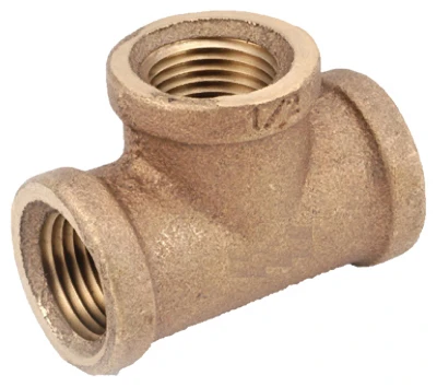 Pipe Tee, Rough Brass, 3/4 In.
