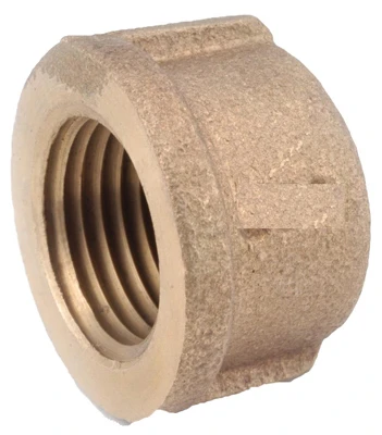 Pipe Cap Fitting, Lead Free Brass, 3/8 In.